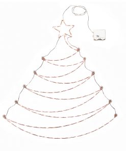 37 in. Pre-Lit Artificial Silver Christmas Tree. Hanging Metal Wire Decoration with Warm White LED Lights