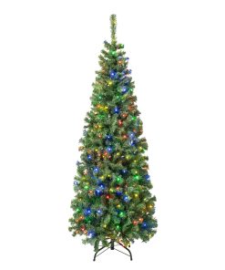 6 ft. Pre-Lit Sagamore Slim Tree with Multi LED Lights