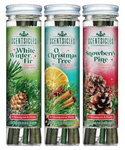 Scentsicles. 6pc Stick. White Winter Fir. O Christmas Tree. Snowberry Pine- 3 Pack