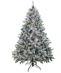 9 ft. Pre-Lit Snowy Hudson Hinged Tree with PowerConnect Dual Color LED Lights