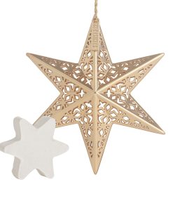 Scentsicles Decorative Ornament. Metal Gold Star. White Winter Fir with Refill