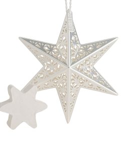 Scentsicles Decorative Ornament. Metal White Star. White Winter Fir with Refill