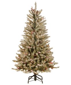 4.5 ft. Pre-Lit Dunhill Fir Slim Tree with Clear Lights