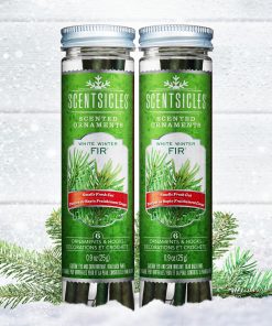 Scented Ornaments. 2 Pack- 6ct Bottle. White Winter Fir. Fragrance-Infused Paper Sticks