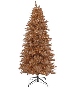 9 ft. Pre-Lit Christmas Rose Gold Metallic Tree