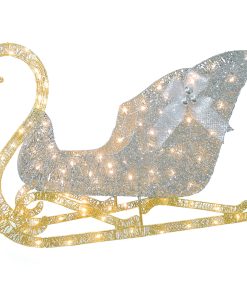 48 in. Santas Sleigh with Cool White LED Lights