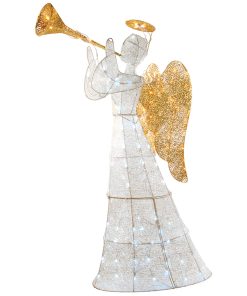 60 in. White Angel Decoration with LED Lights