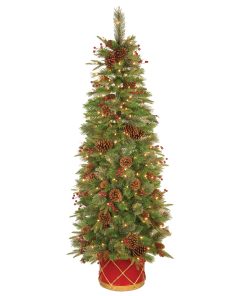 6 ft. Pre-Lit Colonial Collection Slim Tree with Clear Lights