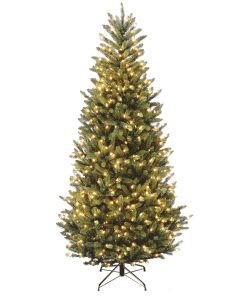 7.5 ft. Pre-Lit Natural Fraser Fir Slim Tree with Clear Lights