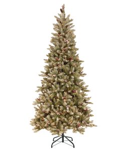 7.5 ft. Pre-Lit Dunhill Fir Slim Tree with Clear Lights