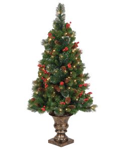 4 ft. Pre-Lit Crestwood Spruce Tree with Clear Lights