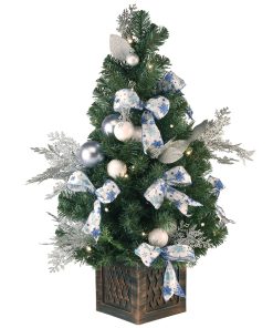 40 in. Pre-Lit Decorative Collection Ornament Tree with Clear Lights
