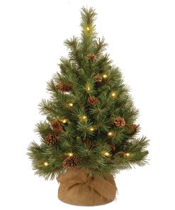 3 ft.Pre-Lit Pine Cone Tree with LED Lights
