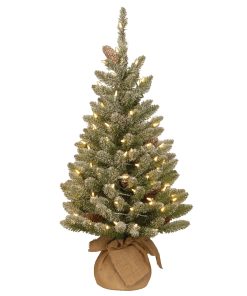 3 ft. Pre-Lit Snowy Concolor Fir Tree with LED Lights