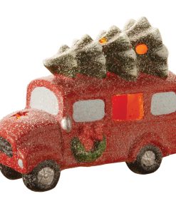 7 in. Terracotta Holiday Truck with Warm White LED Lights