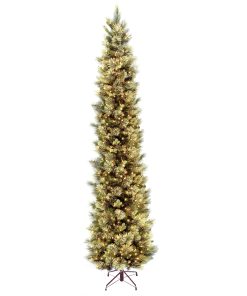 10 ft.Pre-Lit Carolina Pine Slim Tree with Clear Lights