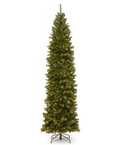 10 ft. Pre-Lit North Valley Spruce Pencil Slim Tree with Clear Lights